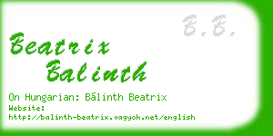 beatrix balinth business card